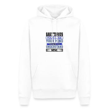 Le don du Sagittaire perd la tête en essayant de comprendre - Sweat à capuche Premium bio Homme - blanc - Devant - Nico (187cm)