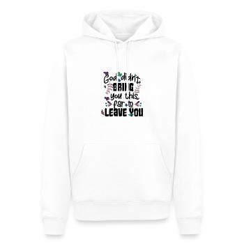 Dieu ne t’a pas amené si loin pour te quitter - Sweat à capuche Premium bio Homme - blanc - Devant - Nico (187cm)