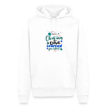 Christian der Teufel warnte dich vor Christian - Männer Premium Bio Hoodie - Weiß - Vorne - Nico (187cm)