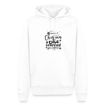 Christian der Teufel warnte dich vor Christian - Männer Premium Bio Hoodie - Weiß - Vorne - Nico (187cm)
