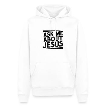 Don chrétien Posez-moi des questions sur Jésus évangélique - Sweat à capuche Premium bio Homme - blanc - Devant - Nico (187cm)
