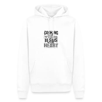Cook Gift Chef La cuisine est dans mes veines Jésus - Sweat à capuche Premium bio Homme - blanc - Devant - Nico (187cm)