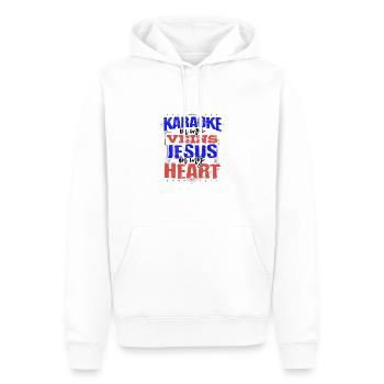 Karaoke Lover Geschenk Karaoke ist in meinen Adern Jesus - Männer Premium Bio Hoodie - Weiß - Vorne - Nico (187cm)