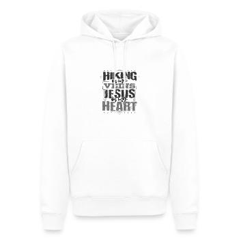 Wandergeschenke Wandern ist in meinen Adern Jesus ist in Meinen - Männer Premium Bio Hoodie - Weiß - Vorne - Nico (187cm)