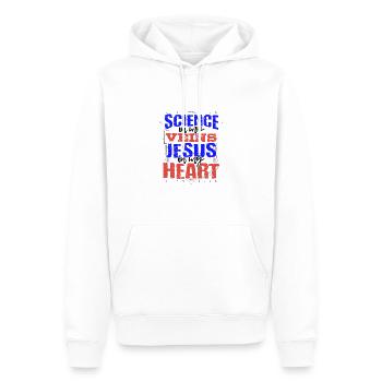 Scientifique Don La science est dans mes veines Jésus est dans - Sweat à capuche Premium bio Homme - blanc - Devant - Nico (187cm)