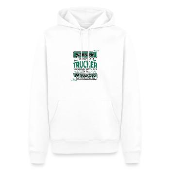 Truckers Frau Geschenke Warnung gehören einem Trucker - Männer Premium Bio Hoodie - Weiß - Vorne - Nico (187cm)