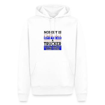 Trucker Gift Nobody Perfect Trucker Damn Close - Sweat à capuche Premium bio Homme - blanc - Devant - Nico (187cm)