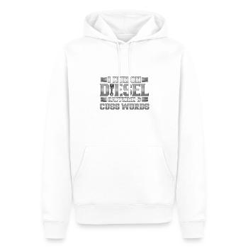 Truck Driver Geschenklauf auf Deisel Coffein Cuss - Männer Premium Bio Hoodie - Weiß - Vorne - Nico (187cm)