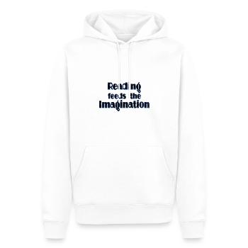 Book Lover Gift Reading nourrit l’imagination - Sweat à capuche Premium bio Homme - blanc - Devant - Nico (187cm)