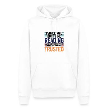 Le lecteur offre aux gens qui n’aiment pas lire - Sweat à capuche Premium bio Homme - blanc - Devant - Nico (187cm)