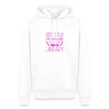 Librarian Gift Keep Calm In A Library Book Lover - Men’s Premium Organic Hoodie - white - Front - Nico (187cm)