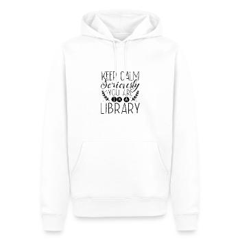 Librarian Gift Keep Calm In A Library Book Lover - Men’s Premium Organic Hoodie - white - Front - Nico (187cm)