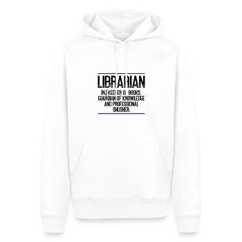 Bibliothécaire Cadeaux Gardien des Livres Gardien de - Sweat à capuche Premium bio Homme - blanc - Devant - Nico (187cm)