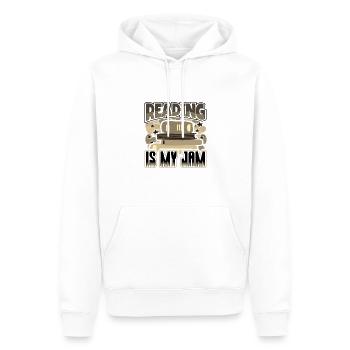 Reading is My Jam Fun Book Lover Gifts for - Men’s Premium Organic Hoodie - white - Front - Nico (187cm)