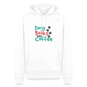 Chiens Livres et café Amusant Dog Lover Cadeaux - Sweat à capuche Premium bio Homme - blanc - Devant - Nico (187cm)