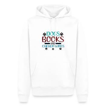 Book Lover Gift Dogs Livres et Chicken Wings Cadeaux - Sweat à capuche Premium bio Homme - blanc - Devant - Nico (187cm)