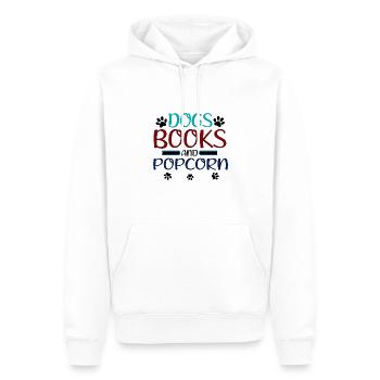 Livres pour chiens et pop-corn Amusant Dog Lover Cadeaux - Sweat à capuche Premium bio Homme - blanc - Devant - Nico (187cm)