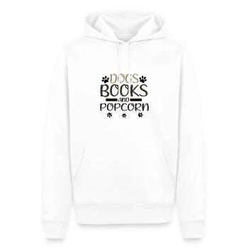 Livres pour chiens et pop-corn Fun Dog Lover Idée cadeau - Sweat à capuche Premium bio Homme - blanc - Devant - Nico (187cm)