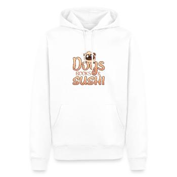 Dog Lover Cadeaux Chiens Livres et Sushis - Sweat à capuche Premium bio Homme - blanc - Devant - Nico (187cm)