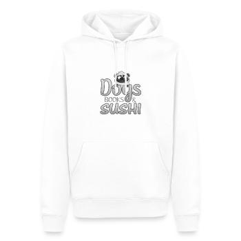 Dog Lover Cadeaux Chiens Livres et Sushi - Sweat à capuche Premium bio Homme - blanc - Devant - Nico (187cm)
