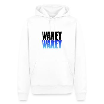Cadeau d’amoureux du café Wakey Wakey Cadeaux addict - Sweat à capuche Premium bio Homme - blanc - Devant - Nico (187cm)