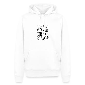 Kaffee Trinker Geschenk Immer Kaffee Zeit Kaffee - Männer Premium Bio Hoodie - Weiß - Vorne - Nico (187cm)