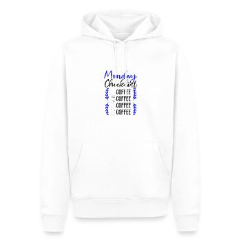 Cadeaux de buveur de café Lundi Liste de contrôle Café - Sweat à capuche Premium bio Homme - blanc - Devant - Nico (187cm)