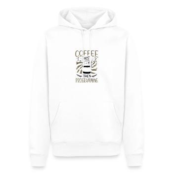 Programmierer schenkt zuerst Kaffee und dann Programmierung - Männer Premium Bio Hoodie - Weiß - Vorne - Nico (187cm)