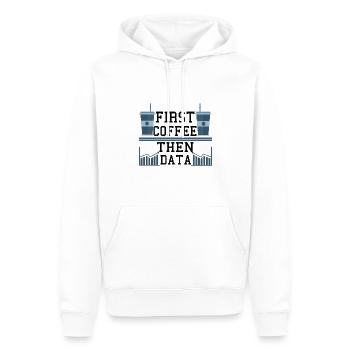 Computer Humor Frist Coffee Then Data Programmer - Men’s Premium Organic Hoodie - white - Front - Nico (187cm)