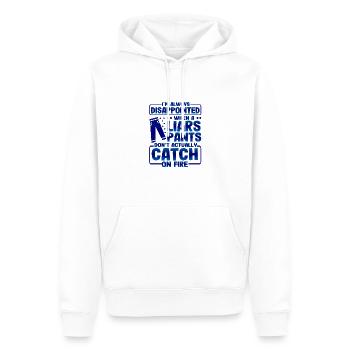 Cadeaux sarcastiques Pantalons Liers déçus Ne pas - Sweat à capuche Premium bio Homme - blanc - Devant - Nico (187cm)