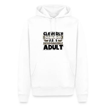 Sarcastic Cleverly Disguised as Responsible Adult - Men’s Premium Organic Hoodie - white - Front - Nico (187cm)
