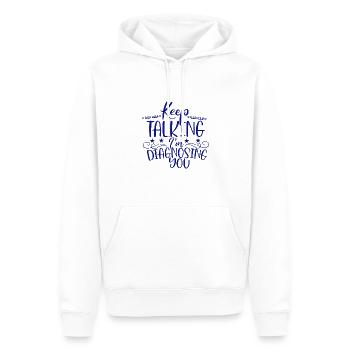 Sarkastische Geschenke reden weiter Ich diagnostiziere dich - Männer Premium Bio Hoodie - Weiß - Vorne - Nico (187cm)