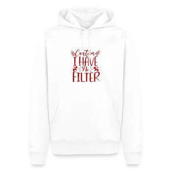Prudence sarcastique Je n’ai pas de filtre Cadeaux sarcastiques - Sweat à capuche Premium bio Homme - blanc - Devant - Nico (187cm)