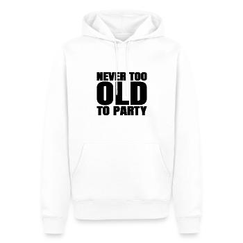 Lustige Alterungsgeschenke nie zu alt für Party-Sarkasmus - Männer Premium Bio Hoodie - Weiß - Vorne - Nico (187cm)