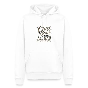 Sarcastique Chill Babe Nous sommes tous mauvais chez quelqu’un - Sweat à capuche Premium bio Homme - blanc - Devant - Nico (187cm)