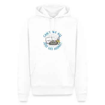 Können wir nicht alle einfach mit Steinpapierscheren auskommen - Männer Premium Bio Hoodie - Weiß - Vorne - Nico (187cm)