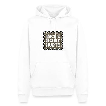 Rücken und Körper schmerzen lustig altern Humor Geschenkidee - Männer Premium Bio Hoodie - Weiß - Vorne - Nico (187cm)