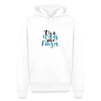 Sarkastische Zwei Worte Ein-Finger-Sarkasmus-Geschenke - Männer Premium Bio Hoodie - Weiß - Vorne - Nico (187cm)