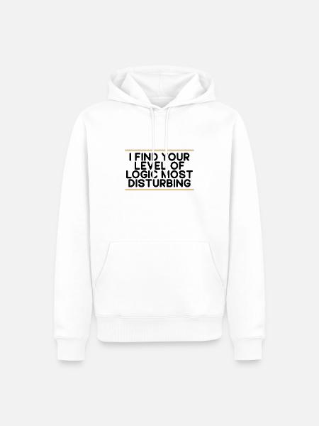 Sarkasmus-Geschenk Finden Sie Ihr Niveau der Logik störend - Männer Premium Bio Hoodie - Weiß