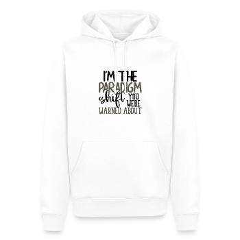 Je suis le changement de paradigme contre lequel vous avez été averti - Sweat à capuche Premium bio Homme - blanc - Devant - Nico (187cm)