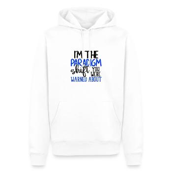 Je suis le changement de paradigme contre lequel vous avez été averti - Sweat à capuche Premium bio Homme - blanc - Devant - Nico (187cm)