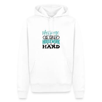Ehe ist einfach Hausarbeit ist hart verheiratetes Paar - Männer Premium Bio Hoodie - Weiß - Vorne - Nico (187cm)