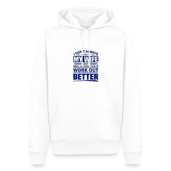 Ehemann Geschenke hören Frau neigt dazu, sich zu entwickeln - Männer Premium Bio Hoodie - Weiß - Vorne - Nico (187cm)