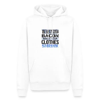 Bacon Lover Gift Warning Bacon Make Clothes - Sweat à capuche Premium bio Homme - blanc - Devant - Nico (187cm)
