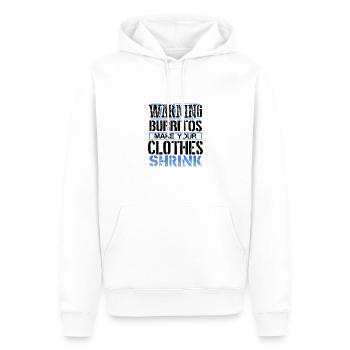 Burrito Lover Gift Warning Burritos Make Clothes - Sweat à capuche Premium bio Homme - blanc - Devant - Nico (187cm)