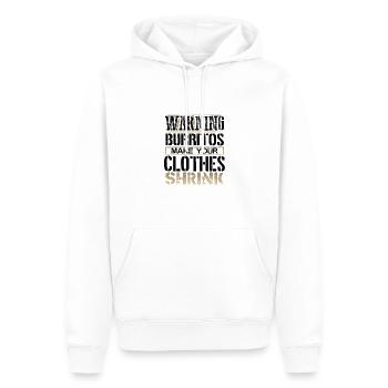 Burrito Lover Cadeaux Avertissement Burritos Make Clothes - Sweat à capuche Premium bio Homme - blanc - Devant - Nico (187cm)