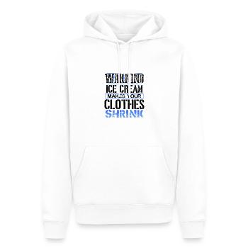 Eiscreme-Liebhaber Geschenke Warnung Eiscreme macht - Männer Premium Bio Hoodie - Weiß - Vorne - Nico (187cm)