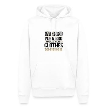 Schweinefleisch BBQ Liebhaber Geschenke Warnung Schweinefleisch BBQ macht - Männer Premium Bio Hoodie - Weiß - Vorne - Nico (187cm)