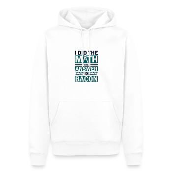 Math Humor I Did the Math Answer is Bacon Lover - Men’s Premium Organic Hoodie - white - Front - Nico (187cm)