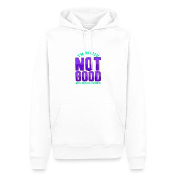 Sarcastic Gift Really Not Good With Impulse - Men’s Premium Organic Hoodie - white - Front - Nico (187cm)